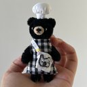 ミニミニぬいぐるみ シェフの黒くまさん オリジナル　ぬいぐるみ　ハンドメイド モールアート