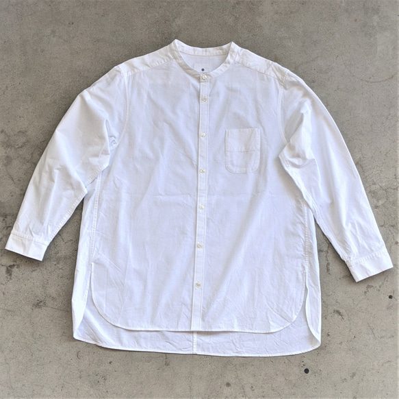 Chita-momen band collar shirt 愛知の素材と技術で作る