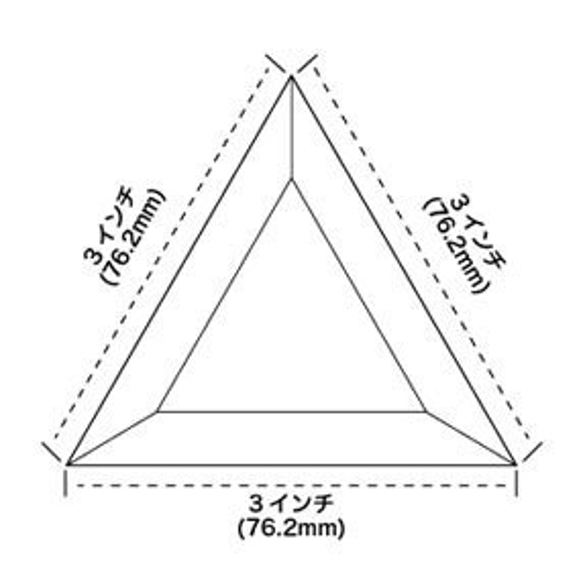 ステンドグラス用ガラスパーツ 正三角形ベベル3インチ 10個セット