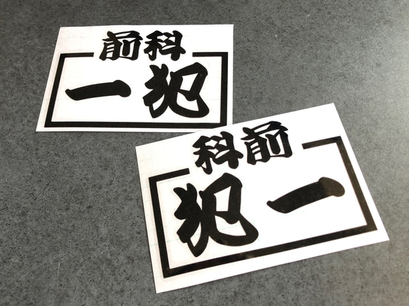 トラック デコトラ 旧車  【 前科 一犯   】 ステッカー 左右セット 貸切【カラー選択可】  送料無料♪