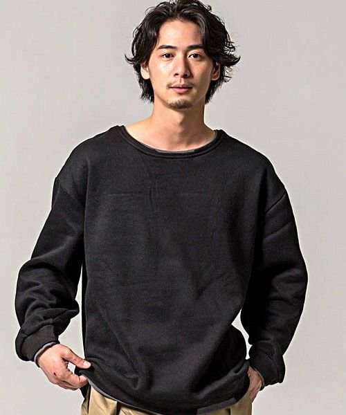 VICCI【ビッチ】フェイクレイヤードクルーネック裏起毛ビッグトレーナー