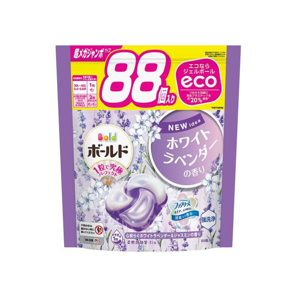 Ｐ＆Ｇ ボールドジェルボール4D ホワイトラベンダー&ジャスミン詰替 88個入 FC897NT