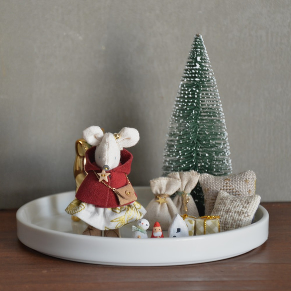 【SALE 10%off】 ちいさなねずみのお人形セット　Christmas set L