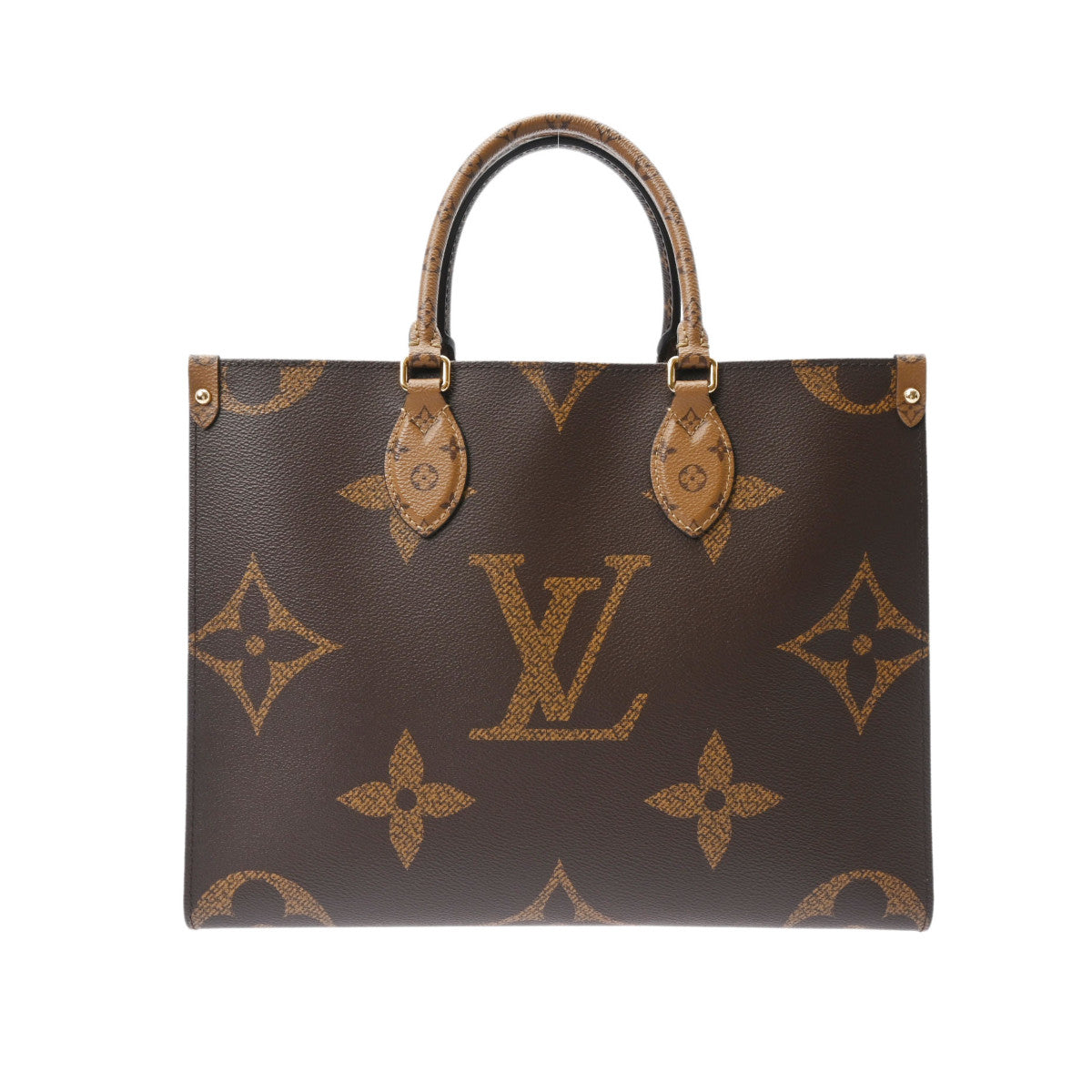 LOUIS VUITTON ルイヴィトン モノグラム リバース オンザゴーMM ブラウン M45321 レディース モノグラムキャンバス 2WAYバッグ Aランク 中古 