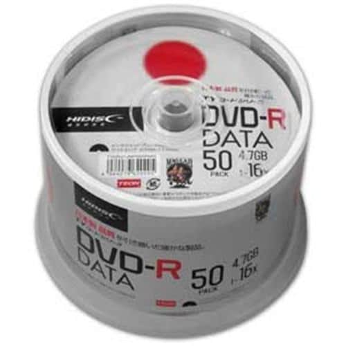 HIDISC TYDR47JNP50SPMG データ用 16倍速対応DVD-R 50枚パック 4.7GB ワイドプリンタブル