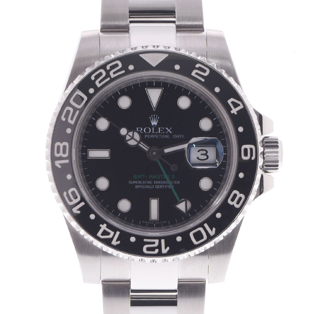 ROLEX ロレックス GMTマスター2 黒ベゼル 116710LN メンズ SS 腕時計 自動巻き 黒文字盤 Aランク 中古 