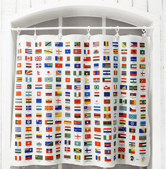 韓国製 世界国旗 生地 コットン100％シーチング パネル生地 National Flag 80 x 110cm