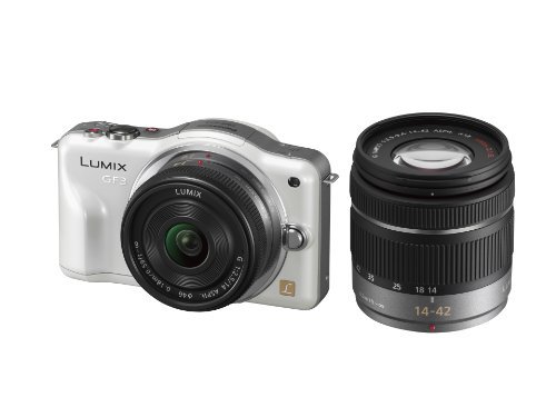 Panasonic ミラーレス一眼カメラ LUMIX GF3 ダブルズームキット シェルホワイト DMC-GF3W-W【中古品】