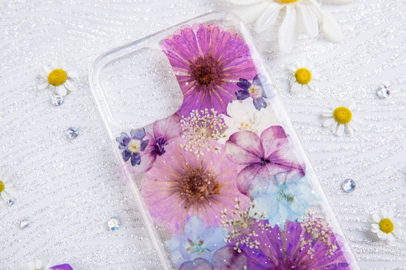 全機種対応iPhone13 Xperia Galaxy スマホケース 押し花ケース 人気 押し花 ❀ケース 花束 花物語