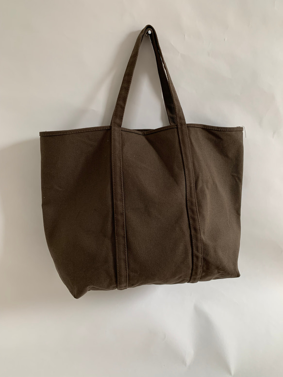 【A4対応】帆布　BASIC TOTE ( TM ) smorky dark brown