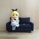 ドール用　コーデュロイ　ファブリックソファ　ミニチュア家具