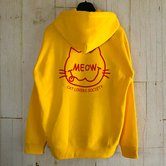 CAT LOVERS SOCIETY / YELLOW / プルオーバーパーカー