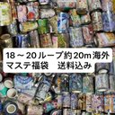 海外マステ組み合わせ　18-20ループ約20m、ホロ押し、水晶、銀箔押しなど