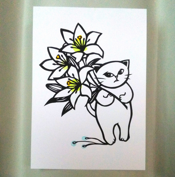 【切り絵】原画　A5サイズ　Lily2