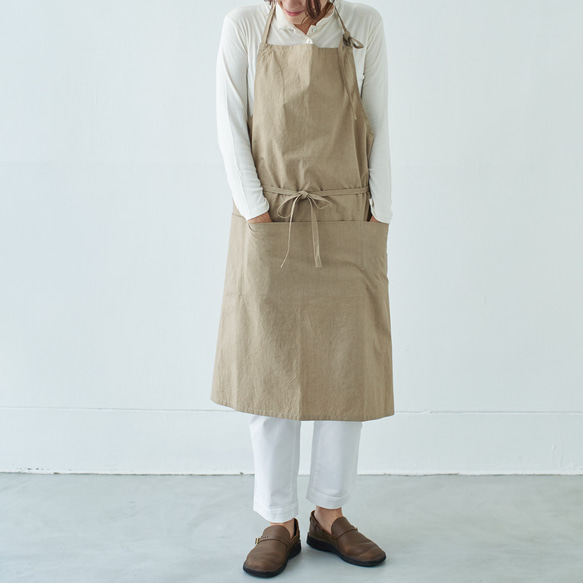 チムニーエプロンDR　chimneyapron DR / コットン　cotton　ベージュ