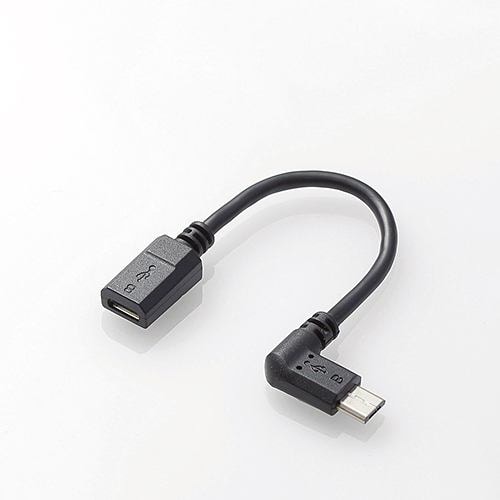 エレコム micro-USB L字変換ケーブル(左側接続タイプ) 0.1m TB-MBFMBL01BK