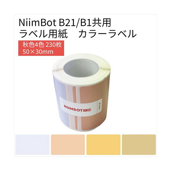 テイクワンテクノロジー B21/B1シリーズラベル NIIMBOT 秋色4色・カラーラベル NIIMBOT-B21-BCAU