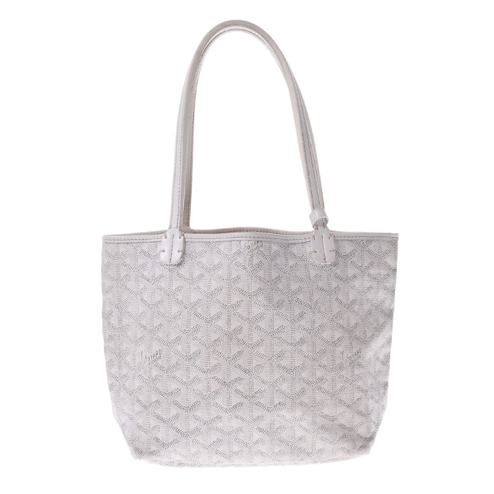 GOYARD ゴヤール サンルイ ジュニア 白 レディース PVC/レザー ハンドバッグ Bランク 中古 