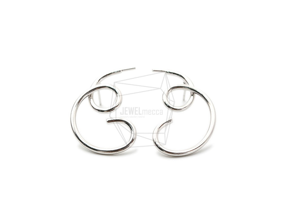 ERG-1481-R【2個入り】ワイヤーウェーブピアス,Wire Wave Post Earrings