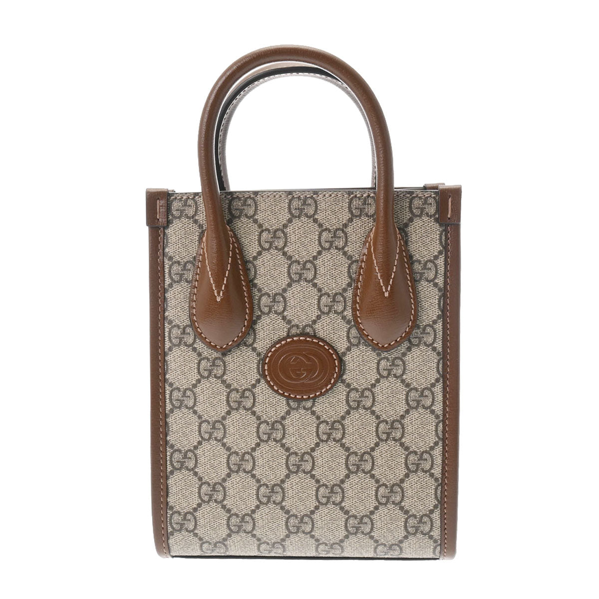 GUCCI グッチ インターロッキングG ミニトート 2WAY ベージュ ゴールド金具 レディース GGスプリームキャンバス トートバッグ 未使用 