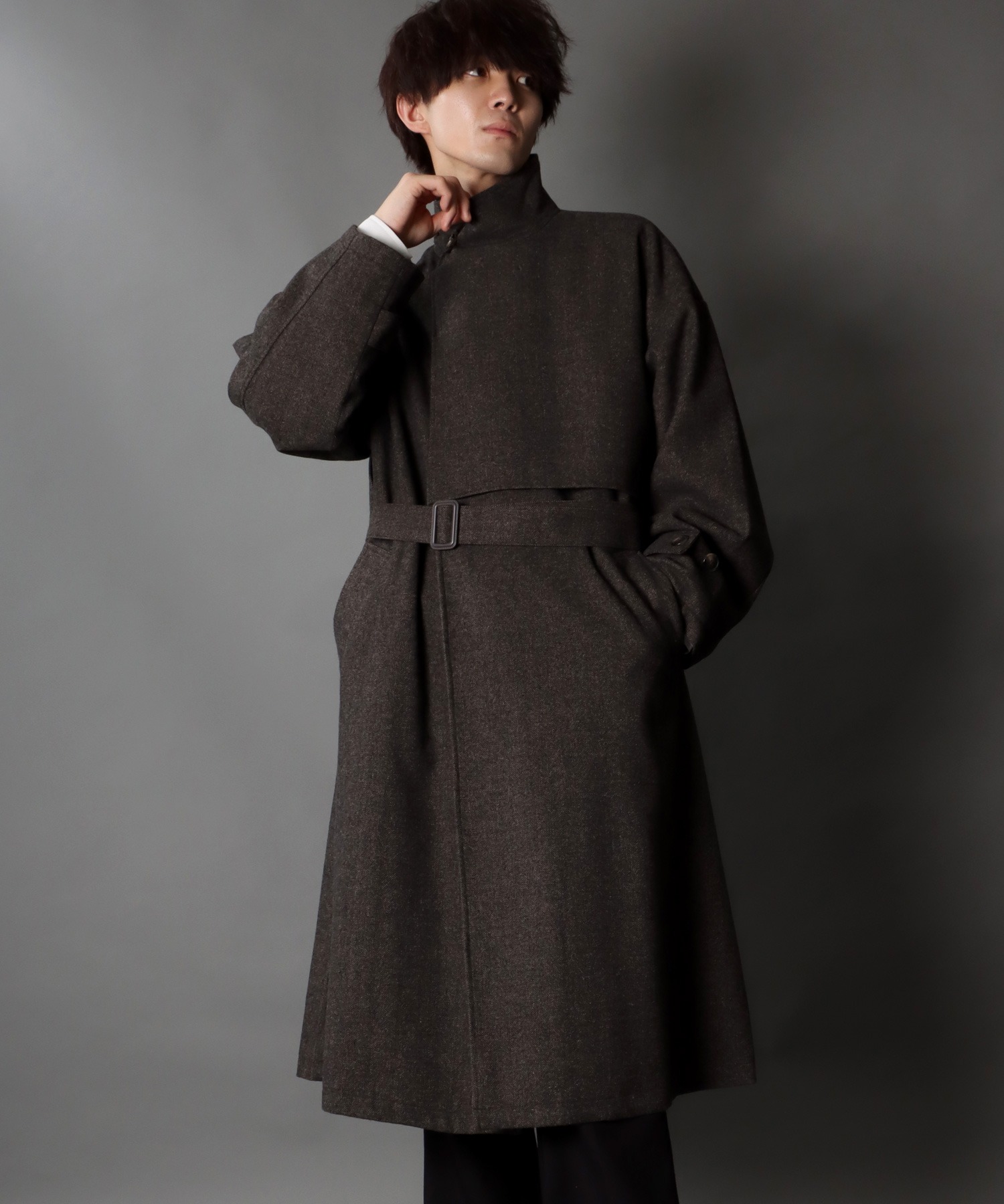 SITRY/【SITRY】over size wool stand long coat/オーバーサ･･･