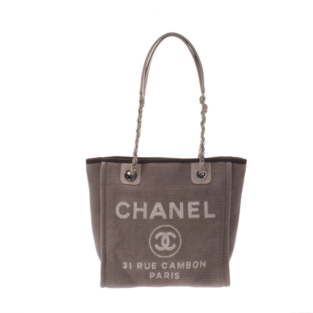 CHANEL シャネル ドーヴィル PM ベージュ系 レディース キャンバス トートバッグ Aランク 中古 