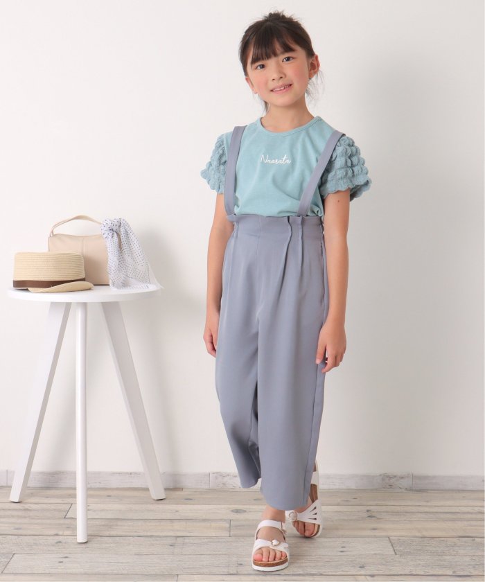 イッカ　キッズ/ストレッチサス付きワイドパンツ（120〜160cm）