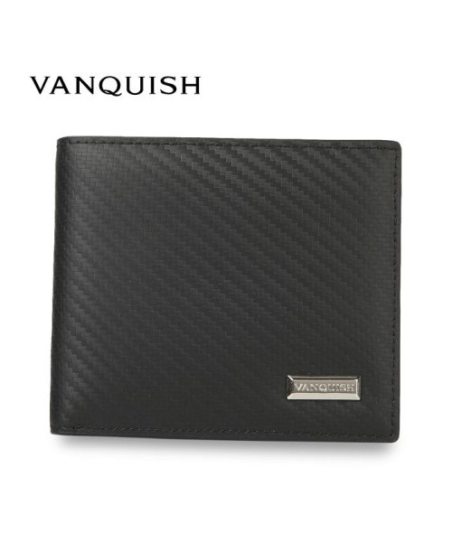 ヴァンキッシュ VANQUISH 二つ折り財布 メンズ 本革 WALLET ブラック 黒 43230