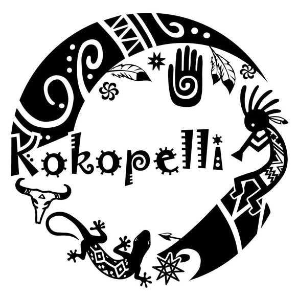 カッティングシート circle kokopelli ステッカー ココペリ ネイティブ・アメリカン インディアン