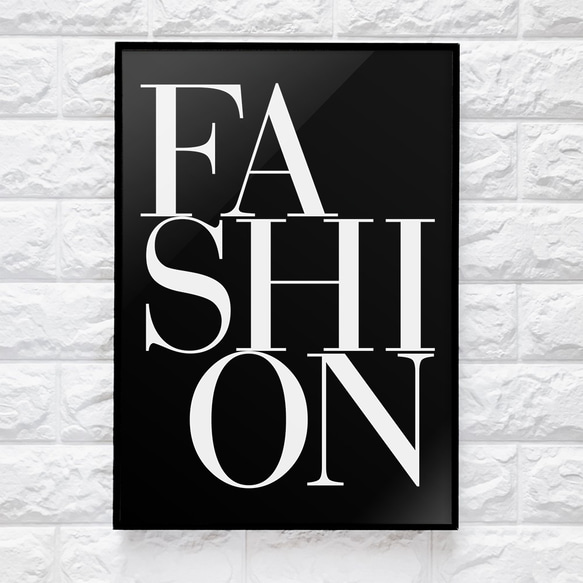 【0184】アートポスター Fashion Typography Black Art Print モノトーン　北欧