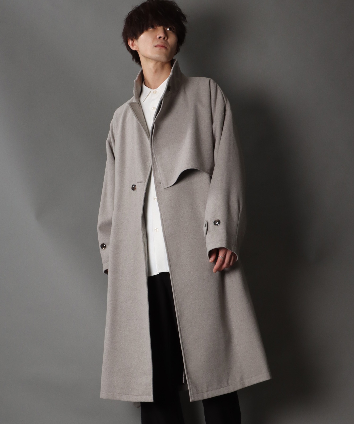 SITRY/【SITRY】over size wool stand long coat/オーバーサ･･･