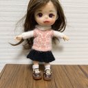 ドール服ob11オビツ　ねんどろいど手編み　半袖ベスト