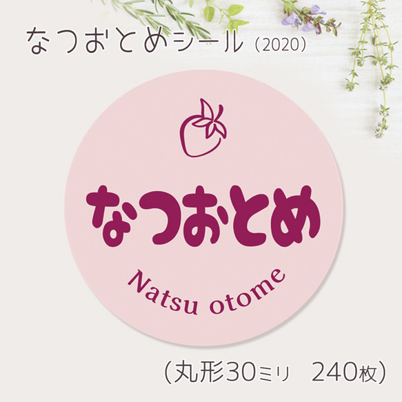 ご希望の文字印字可　なつおとめ　シール（2020）　30ミリ 240枚