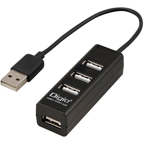 ナカバヤシ UH-2604BK USB2.0 4ポートハブ 15cm ブラック UH2604BK