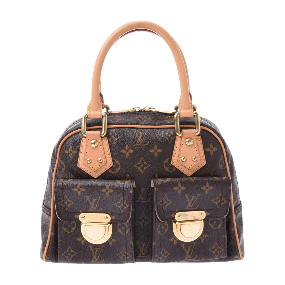 LOUIS VUITTON ルイヴィトン モノグラム マンハッタンPM ブラウン M40026 レディース モノグラムキャンバス ハンドバッグ ABランク 中古 