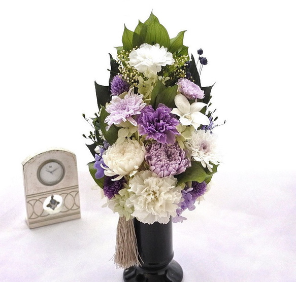 Creema限定《遥・YOU》仏花・お供え花◇高さ30cm❖すべてプリザーブドフラワー【神具・仏具2024】