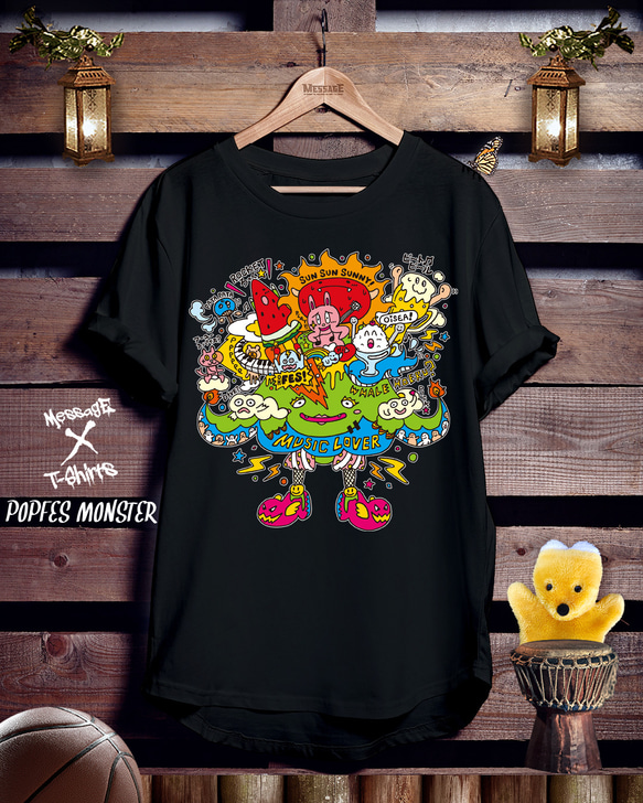 キャラクター黒Tシャツ「POPFES MONSTER」