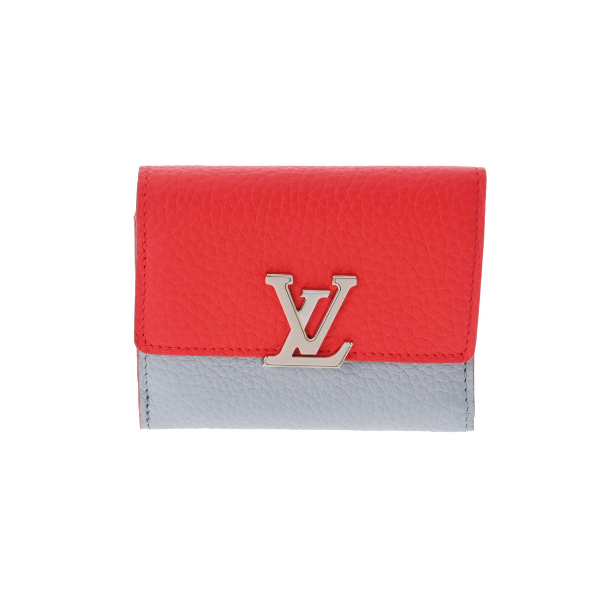 LOUIS VUITTON ルイヴィトン ポルトフォイユ カプシーヌ XS コーラル/ブルーオランプ ゴールド金具 M81203 レディース トリヨンレザー 三つ折り財布 未使用 