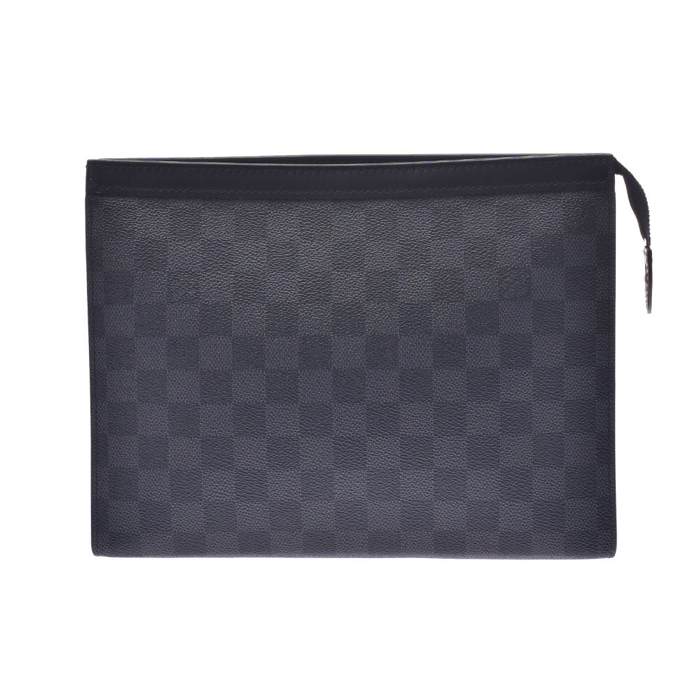 LOUIS VUITTON ルイヴィトン ダミエ グラフィット ポシェットヴォワヤージュMM 黒/グレー N41696 メンズ ダミエグラフィットキャンバス クラッチバッグ Aランク 中古 