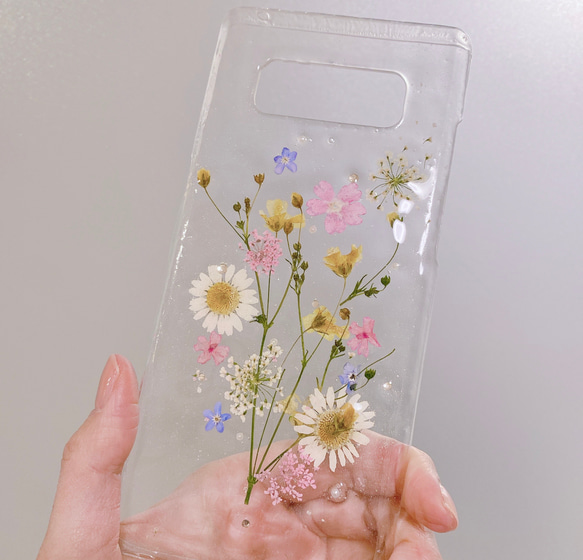 【全機種対応】押し花スマホケース♡春色花束♡iPhone Xperia GALAXY Xperia らくらくフォンなど