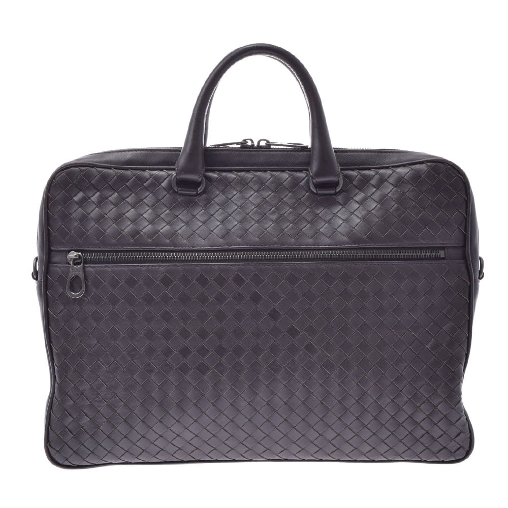 BOTTEGAVENETA ボッテガヴェネタ イントレチャート 書類カバン  ダークブラウン B07629688B メンズ カーフ ビジネスバッグ Bランク 中古 