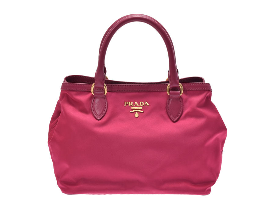 プラダ 2WAYハンドバッグ ピンク系 1BA104 レディース ナイロン レザー 未使用 美品 PRADA ストラップ付 ギャラ 中古 