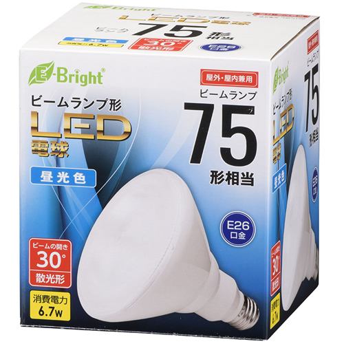 オーム電機 LDR7D-W20／75W LED電球 ビームランプ形 散光形 75形相当 E26 昼光色