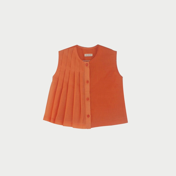 Linen Pleated Box Blouse