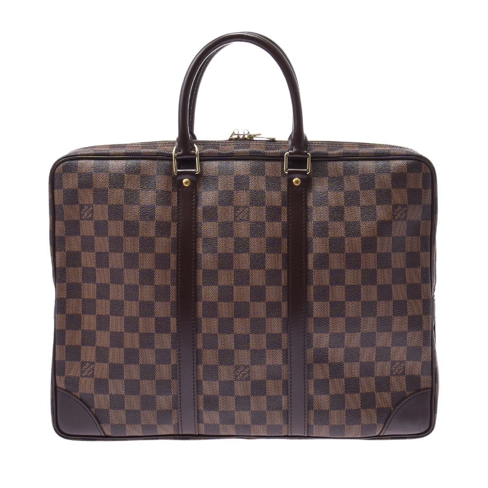 LOUIS VUITTON ルイヴィトン ダミエ ポルトドキュマン ヴォワヤージュ ブラウン N41124 メンズ ダミエキャンバス ビジネスバッグ ABランク 中古 