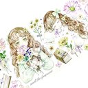 s-220●海外マスキングテープ 切り売り ／ 海外マステ 女の子 花 植物 フラワー