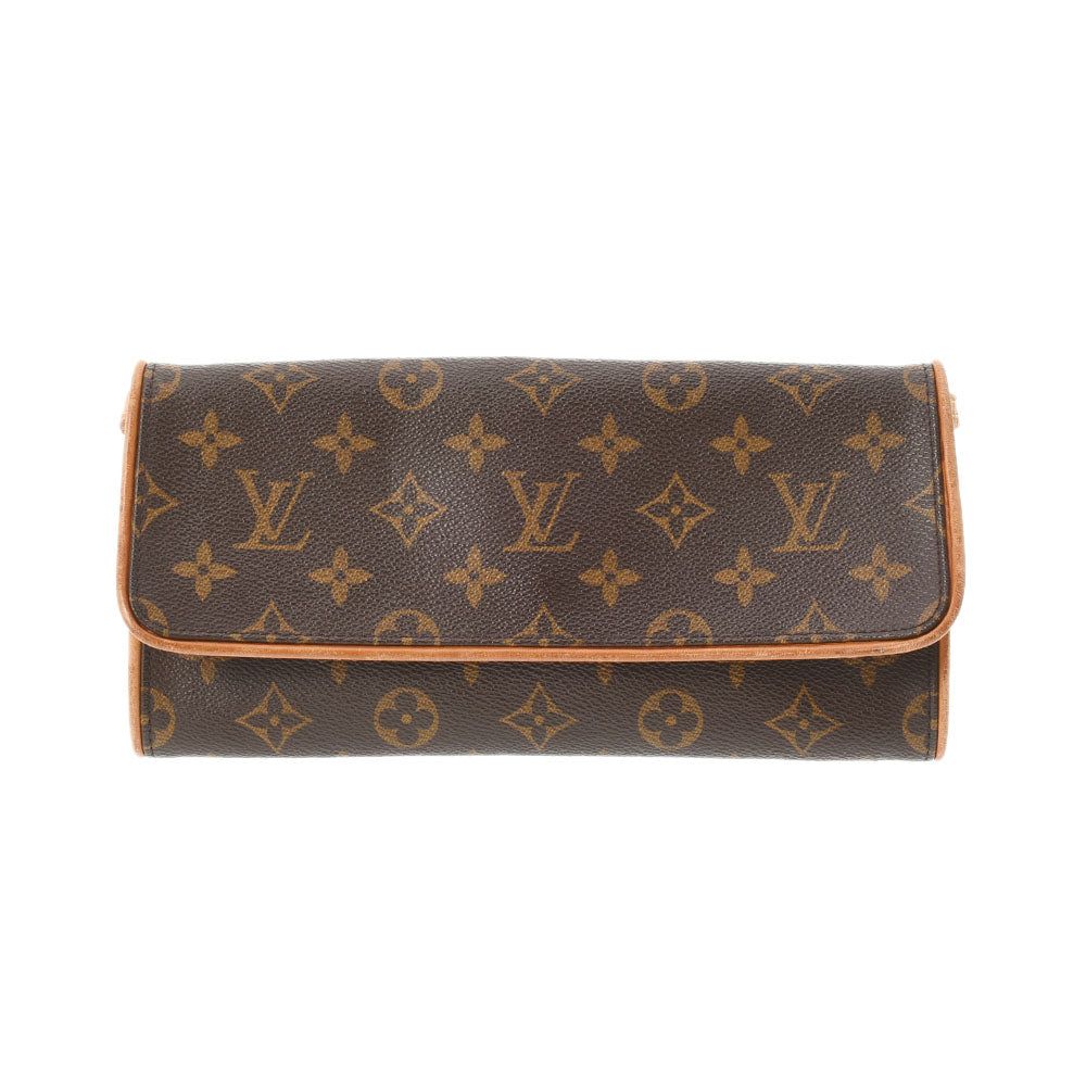 LOUIS VUITTON ルイヴィトン モノグラム ポシェットツイン GM ブラウン M51852 レディース モノグラムキャンバス ショルダーバッグ Bランク 中古 