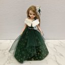 ワンショルダーふんわりドレス グリーン  ネオブライスリカちゃんアウトフィットドールドレス ドール服 ワンピース