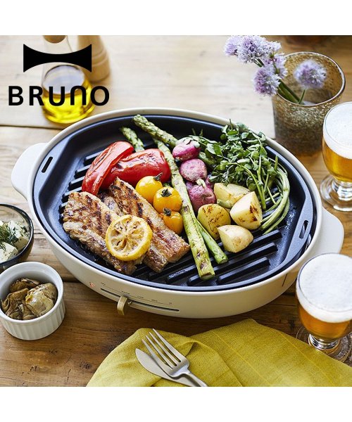 BRUNO ブルーノ オーバルホットプレート用 グリルプレート 焼肉 オプション バーベキュー 料理 パーティ キッチン ブラック 黒 BOE053－GRILL