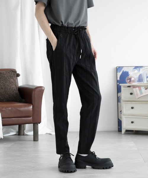 aimoha men STRIPE SLIM SLACKS ストライプスリムパンツ